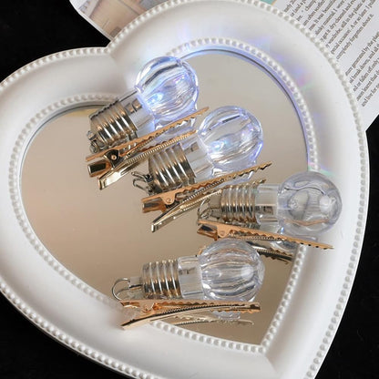 Y2K LED Hair Clip – Cute Glowing Light Bulb Hairpin for Girls