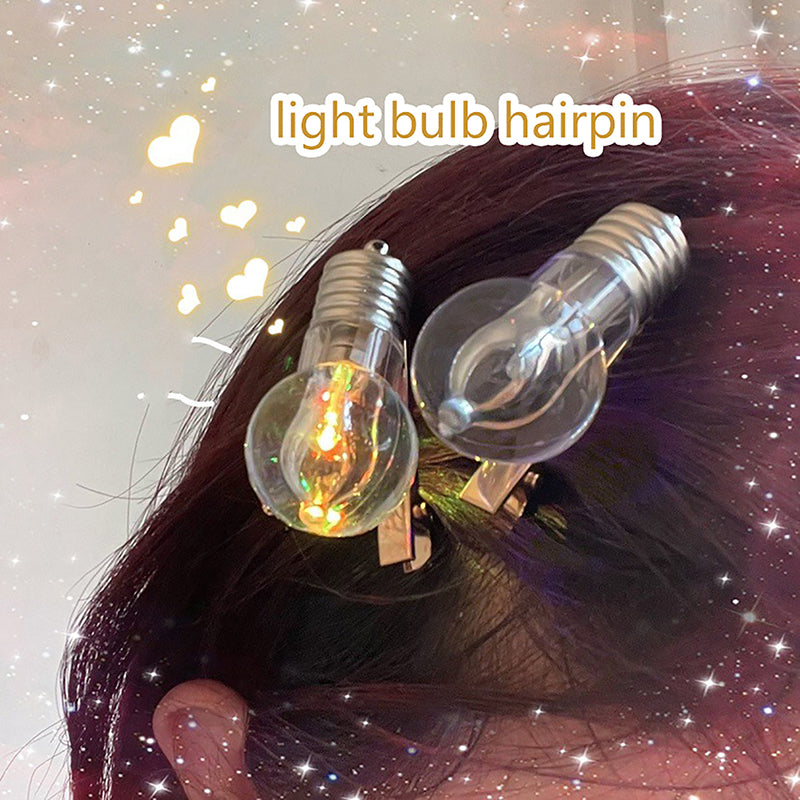 Y2K LED Hair Clip – Cute Glowing Light Bulb Hairpin for Girls