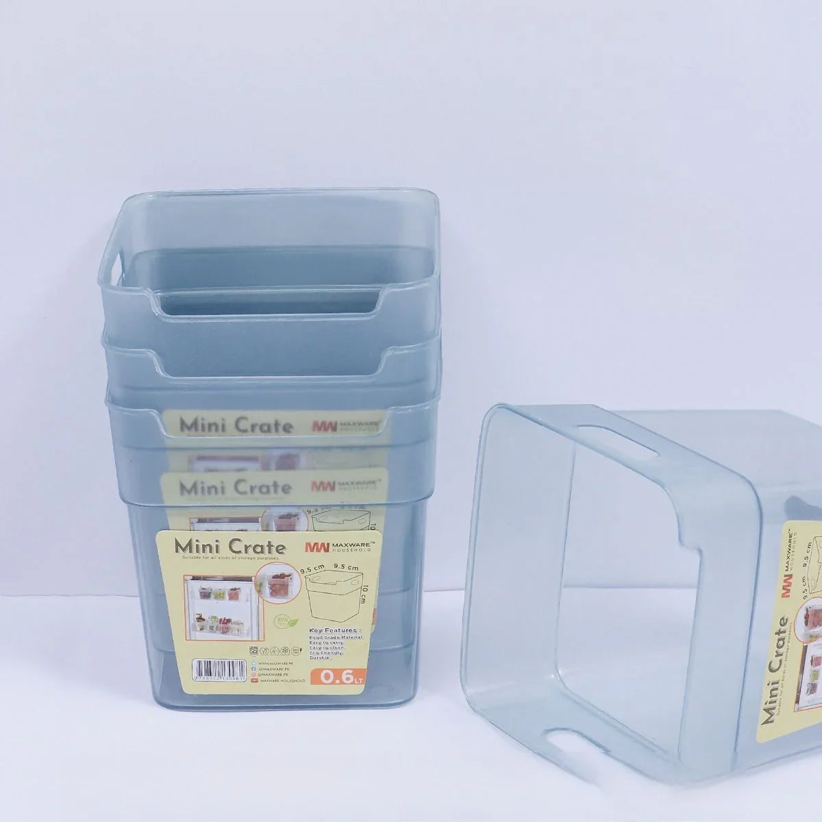 Pack Of 4 Plastic Mini Crate