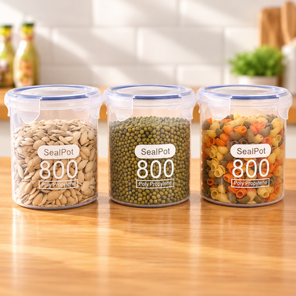 3 Piece 800ml Airtight Food Storage Container Set