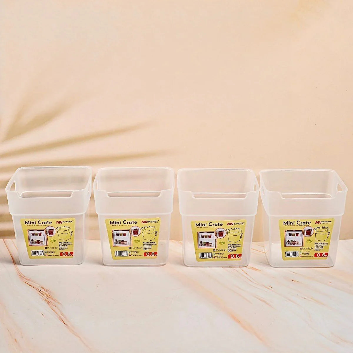 Pack Of 4 Plastic Mini Crate