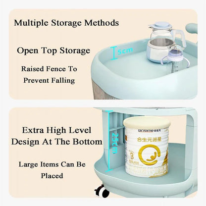 Space-Saving Baby Storage Cart – 4 Layer Nursery Organizer