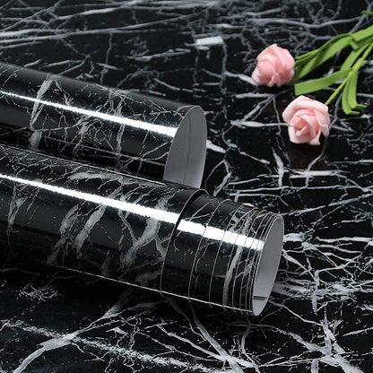 Black Marble Paper Sticker