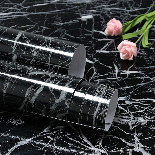 Black Marble Paper Sticker