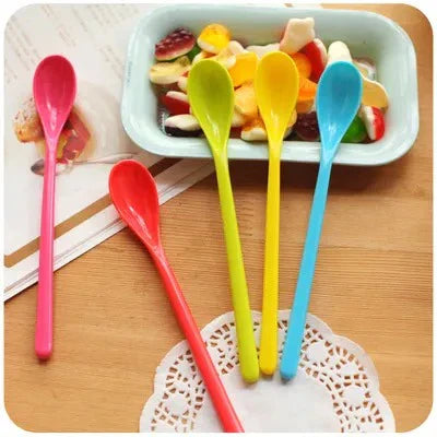 Pack of 6 Long Grip Plastic Spoons