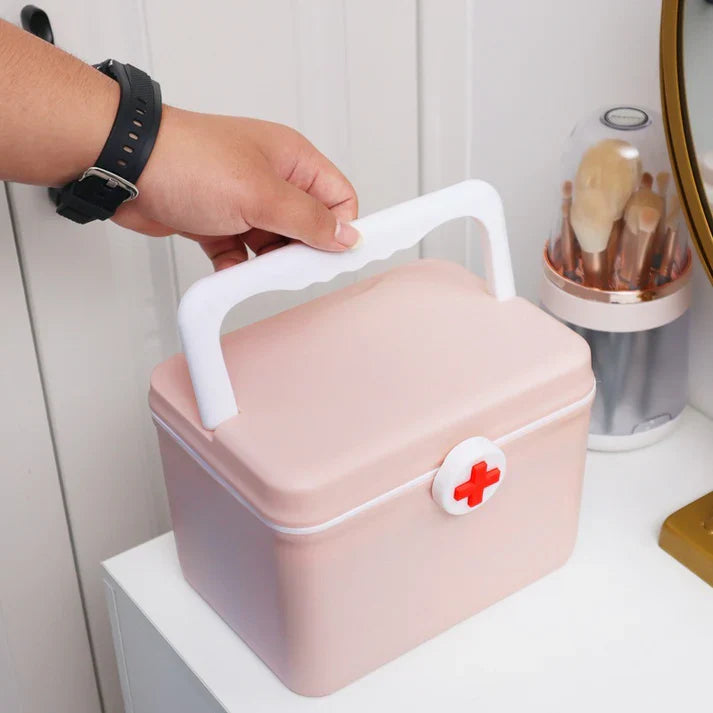 Portable Double Layer Medicine Box