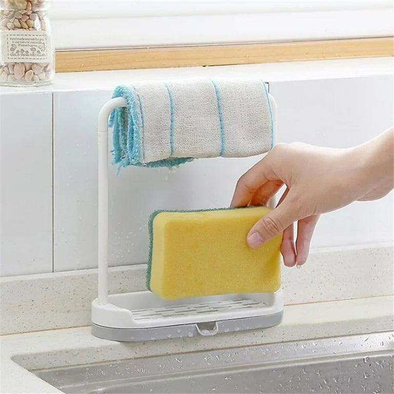 Dish Sponge Rack with Towel Bar