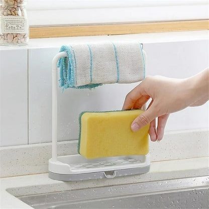 Dish Sponge Rack with Towel Bar