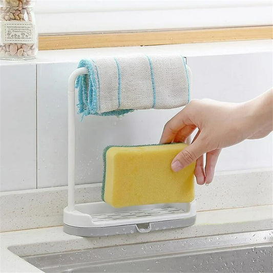 Dish Sponge Rack with Towel Bar