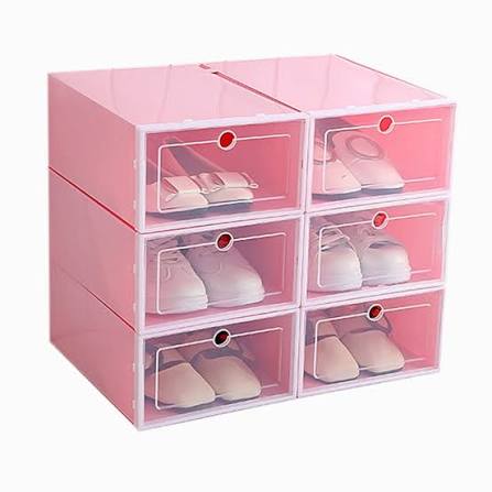 1 Pcs Plastic Shoe Storage Box With Transparent Lid