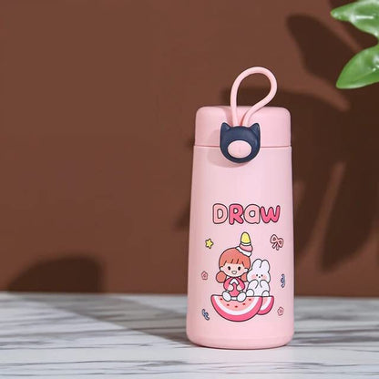 Reusable Cartoon Glass Bottle – Adorable Character Printed Water Bottle