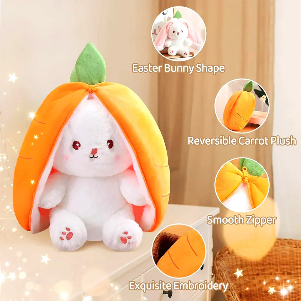 Cute Reversible Flopp Bunny Carrot Plush Toy(25Cm/10Inch)