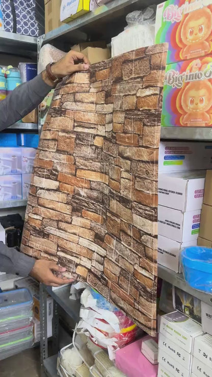 1PCS 3D Rustic Brick Wall Sticker (70*77cm)