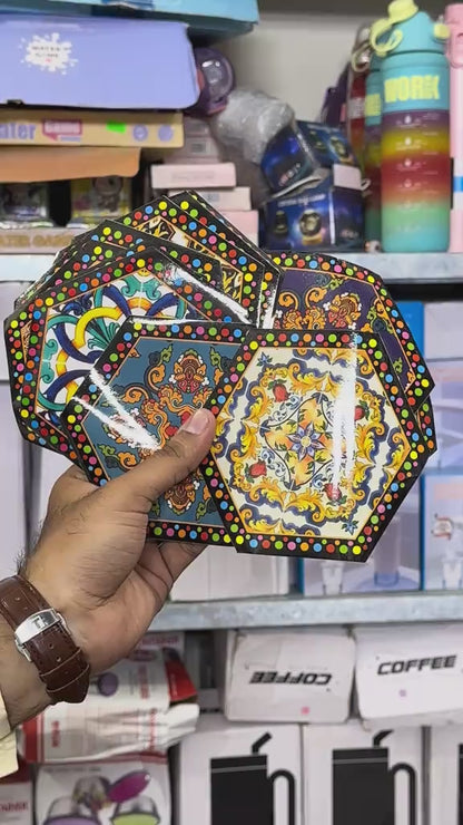 12-Pack Colorful Hexagon Peel and Stick Wall Tiles – 5x5"