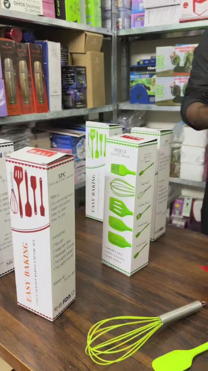 5-Piece Non-Stick Silicone Cooking Tools Set