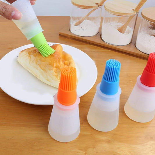 Portable Oil Brush Dispenser for Kitchen Use