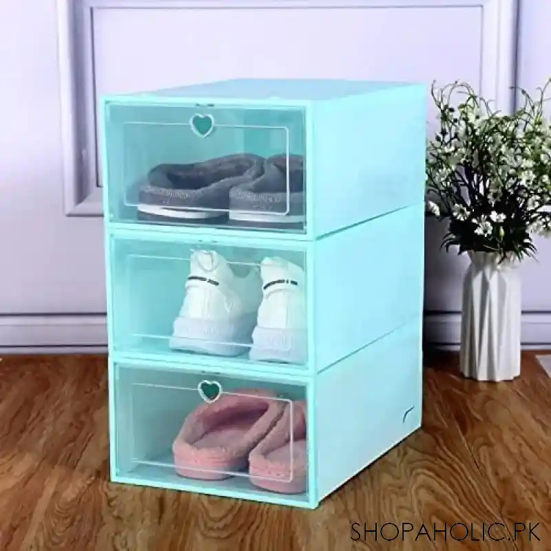 1 Pcs Plastic Shoe Storage Box With Transparent Lid