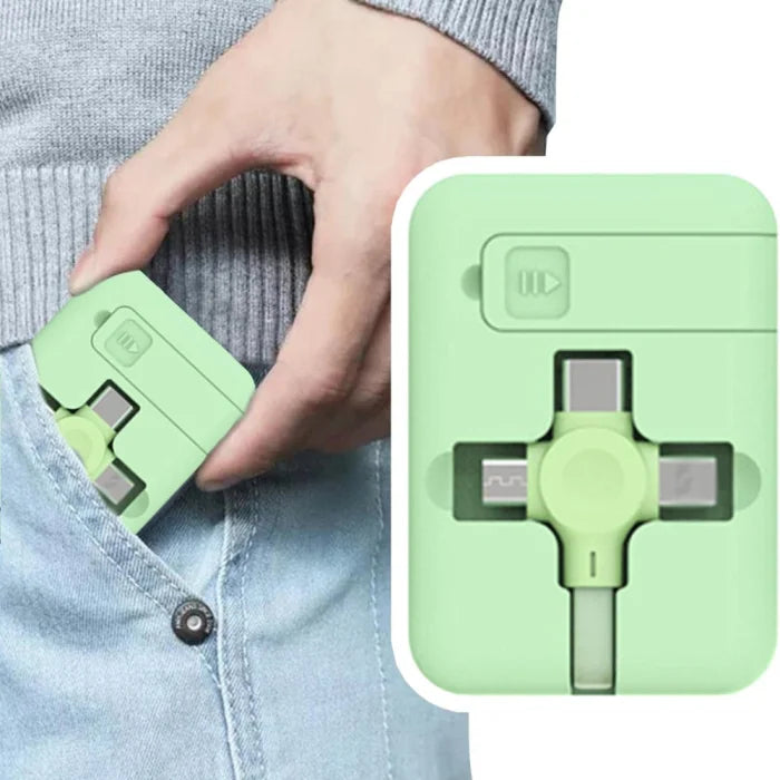 Portable 3-in-1 Charging Box – Retractable Multi-Connector Cable