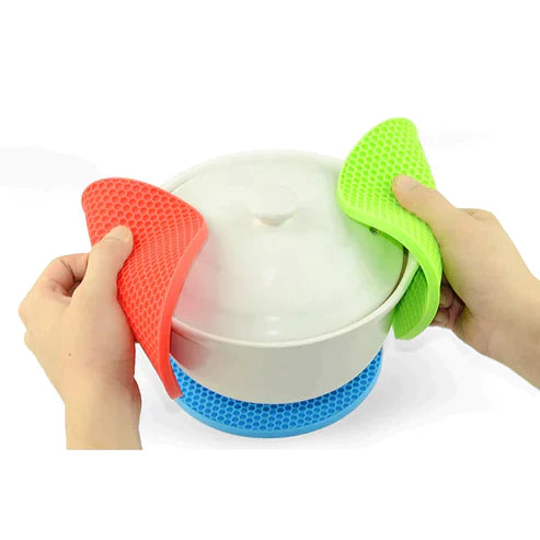 Versatile Circular Silicone Hot Pad and Drink Coasters with Heat Resistance