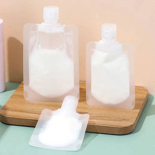 1 Pcs 50ml Refillable Transparent Flip Cap Lotion Pouch