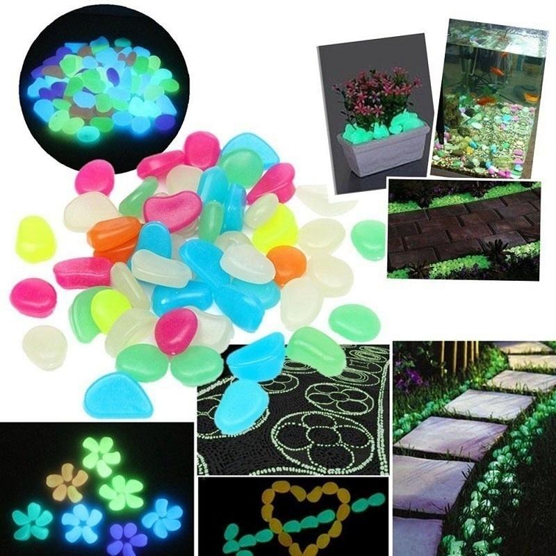 20Pcs Super Luminous Glow In The Dark Stone Pebble