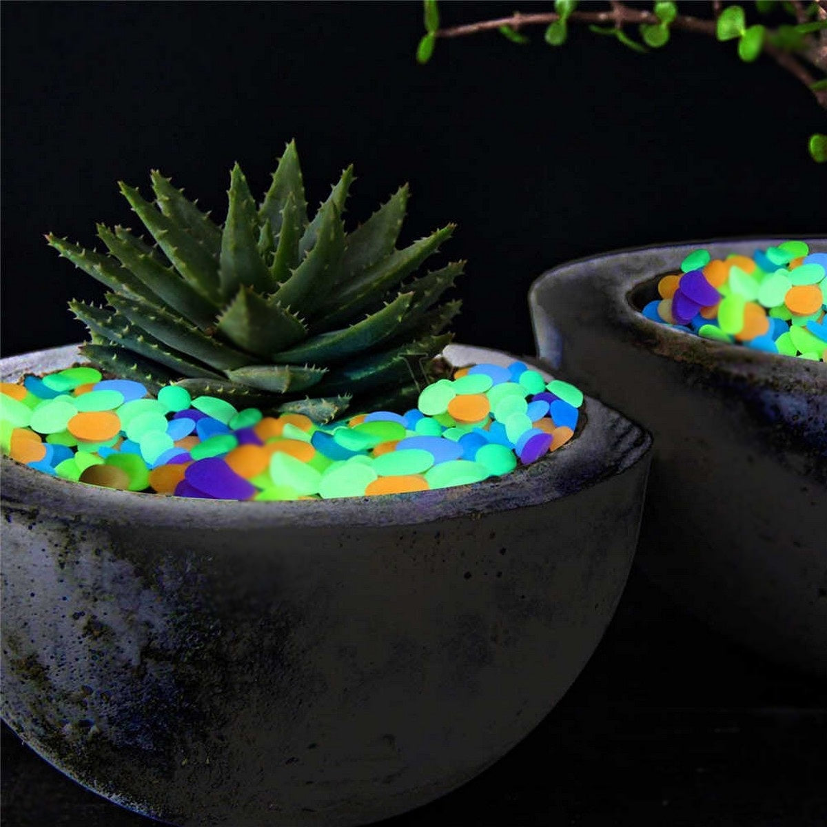 20Pcs Super Luminous Glow In The Dark Stone Pebble