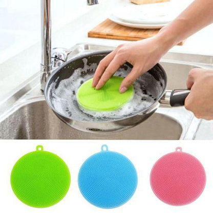 3Pcs Silicone Cleaning Brushes Soft Silicone Scouring Pad