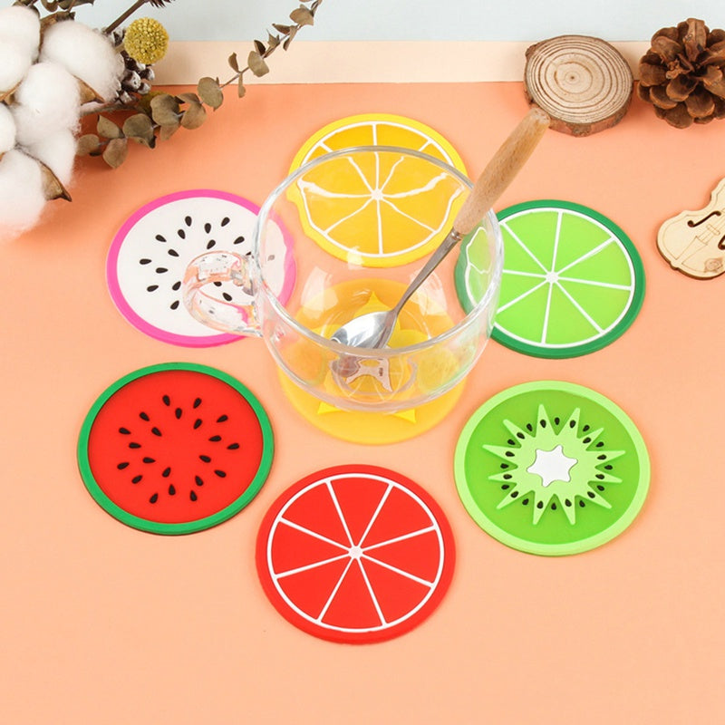 3 Pieces Fruit Shape Silicone Cup Pad