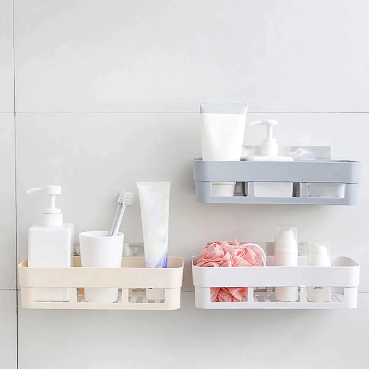 Plastic Inter Design Bathroom Kitchen Organize Shelf Rack Shower Corner