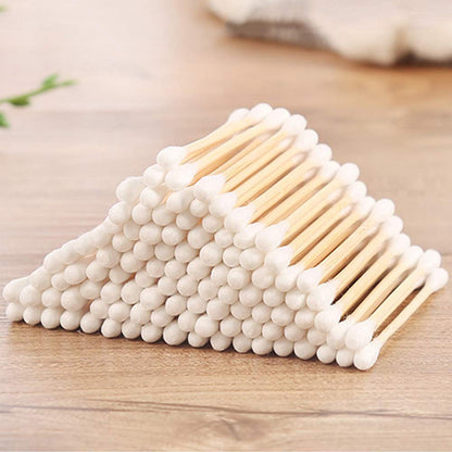 100pc wooden stick cotton buds