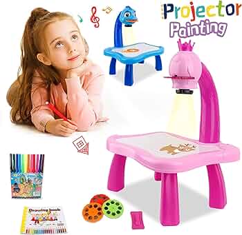 Drawing Projector Table for Kids, Trace and Draw Projector Toy with Light & Music