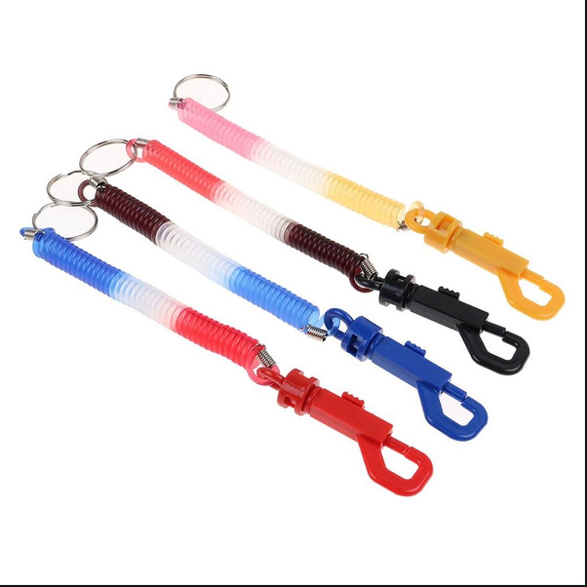 3PC Elastic Spring Coil Strap Rope Lanyard Keychain