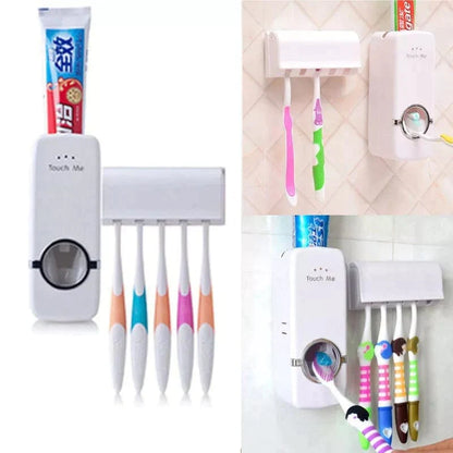 Hands Free Toothpaste Dispenser with Brush Holder, Home and Living 