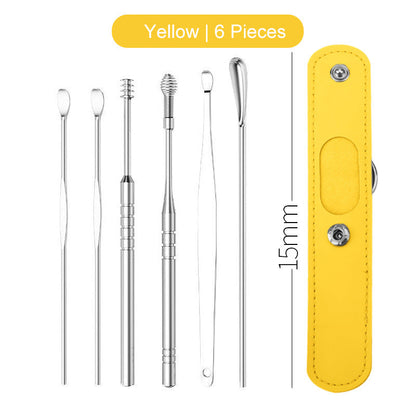 Innovative Spring Earwax Cleaner Tool Set Spiral Design Stainless Steel