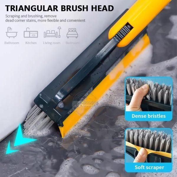 2 In 1 Long Handle Removable Wiper Floor Scrub Brush(26inch)