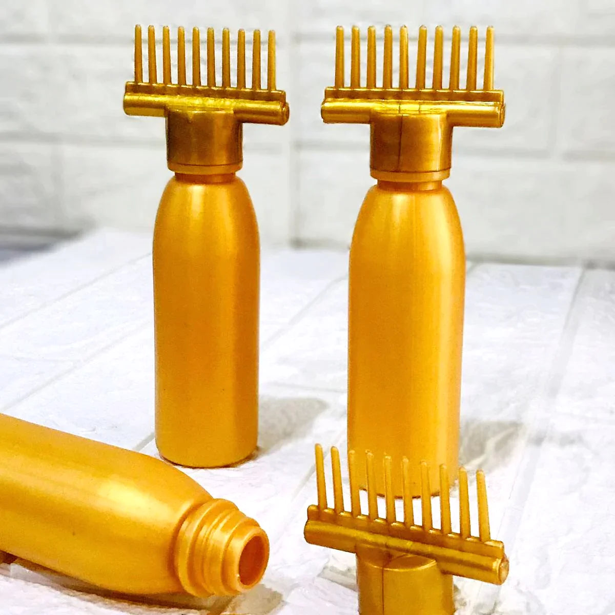 2 Pcs Hair Oil Bottle With Comb