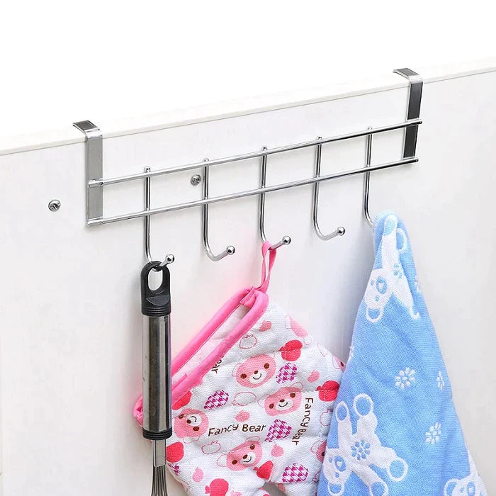 Stainless Steel Kitchen 5 Hook Door Hanger