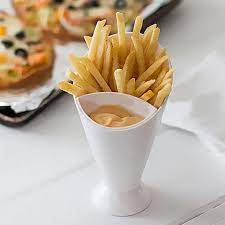 Dipper Fry Snack Cone Stand French Fries Sauce Ketchup Dip Holder