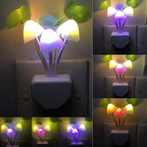 2Pcs Colorful Sensor LED Mushroom Night Light